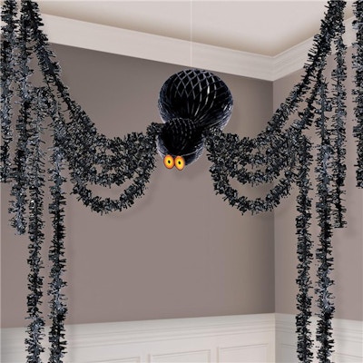 £9.99, Party Delights Pimp your hallway with this fantastic if slightly terrified-looking hanging giant spider.