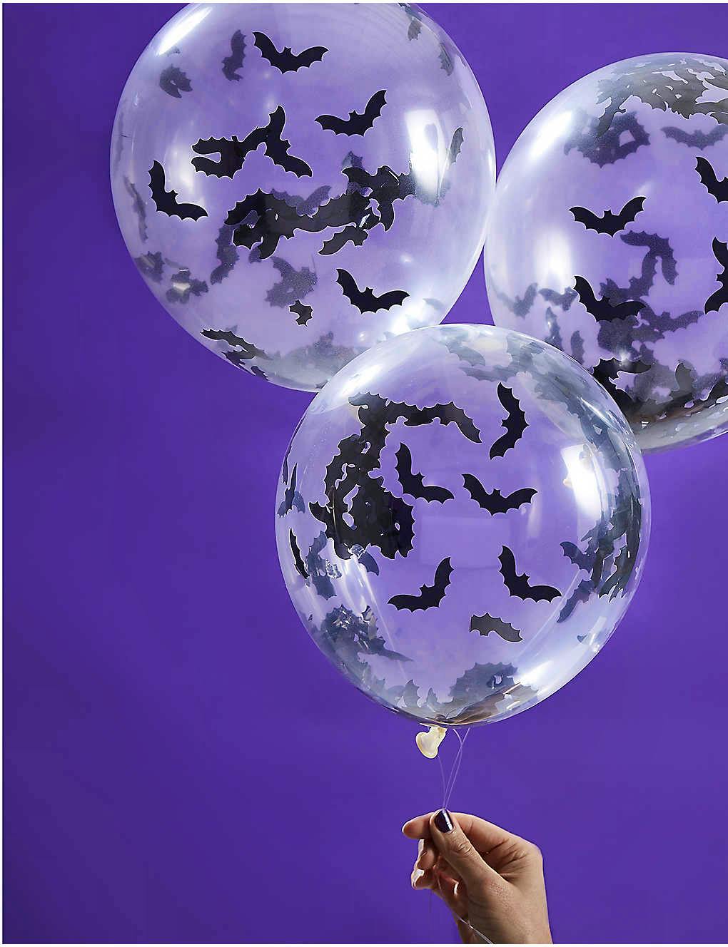 £3.50, Selfridges Set the mood with this set of five bat confetti balloons.
