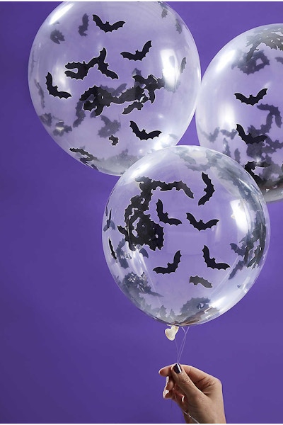 £3.50, Selfridges Set the mood with this set of five bat confetti balloons.