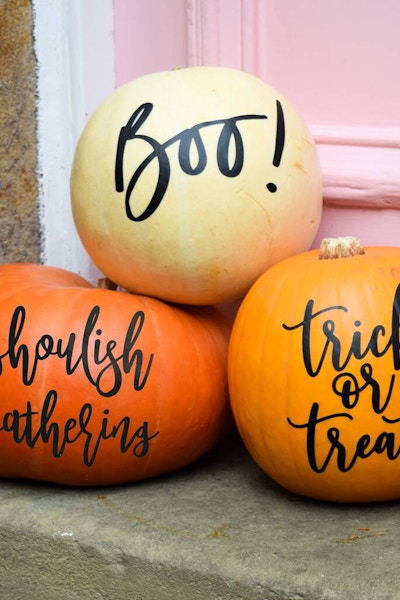 £6.50 NOTH Take the elbow out of the carving with these pumpkin stickers.