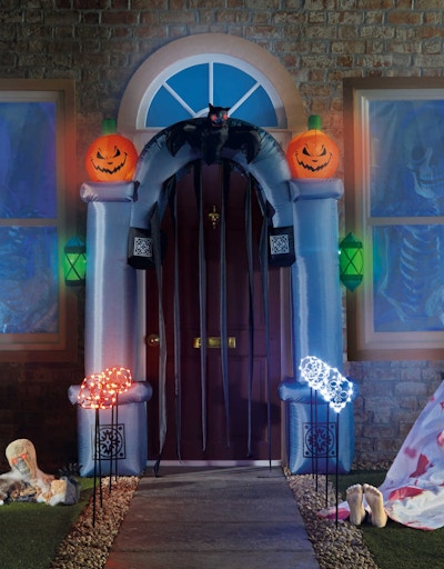£39.99, Aldi Pack-a-punch by creating an entrance of doom with this inflatable arch.
