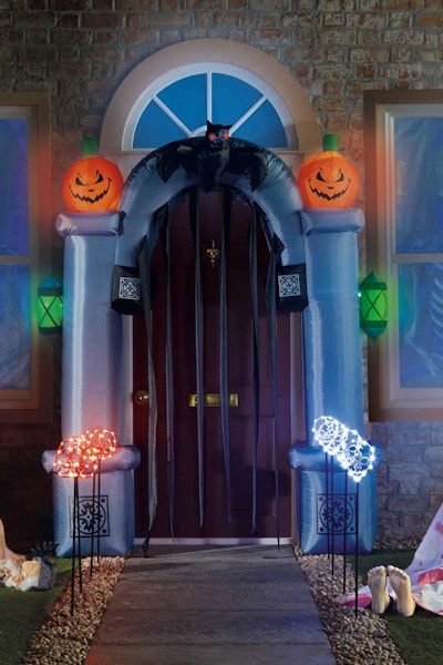 £39.99, Aldi Pack-a-punch by creating an entrance of doom with this inflatable arch.