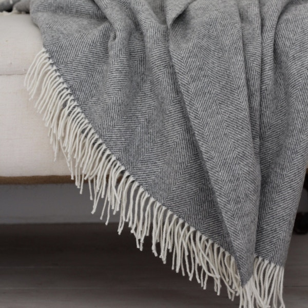 Freight HHG, £75 What interior situation doesn’t call for a grey herringbone lambswool blanket? We may never leave the house again.