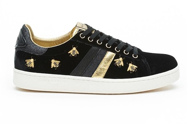 Black & Bees Trainers, £175, My Fashion Tribu These velvet trainers are adorned with super pretty, embroidered gold bumble bees contrasted with black and gold glitter. Trainer perfection.