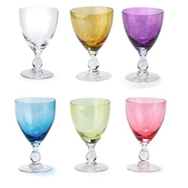 Jewel Wine Glasses by Nina Campbell, Set of 6, £156, The Wedding These jewel-coloured glasses are the perfect way to bring an instantly magical Christmas touch to the table.