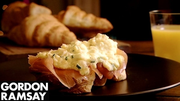 Gordon Ramsays Scrambled Eggs And Smoked Salmon On Toasted Croissants