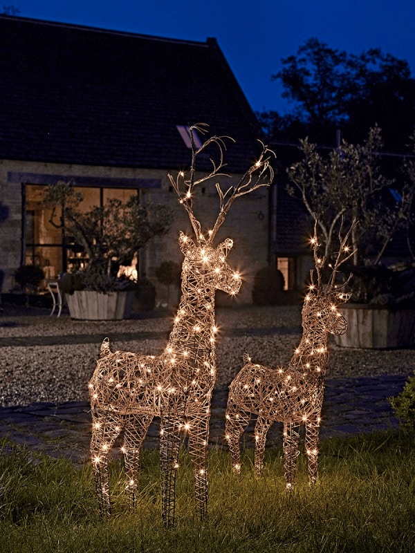 Faux Rattan Light Up Reindeer