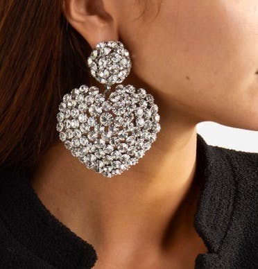 Net A Porter Alessandra Rich, Oversized silver-tone crystal clip earrings, £560