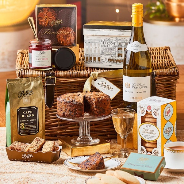 The Ilkley Hamper, Bettys, £100 You haven’t quite lived until you’ve tried the Yorkshire-based Bettys famous baked goods. The Ilkley Hamper is stuffed with Yorkshire Tea Fruit Cake and Yorkshire Shortbread, tea and wine, it’s set to be a well-stocked Christmas.