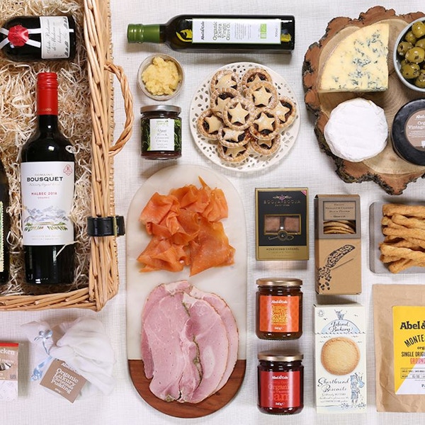 The Luxury Christmas Hamper, Organic, Abel & Cole, £160 The contents of this beautiful and organic hamper are enough to see you through the whole festive period. Cheese straws, mini mince pies, jams, Christmas puddings, wine, cheese, pates, salmon. Yes please, Santa.