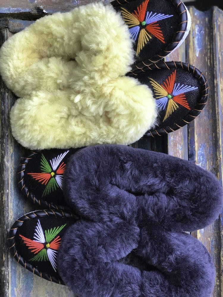 Forage Somerset Embroidered Sheepskin Slippers, £30