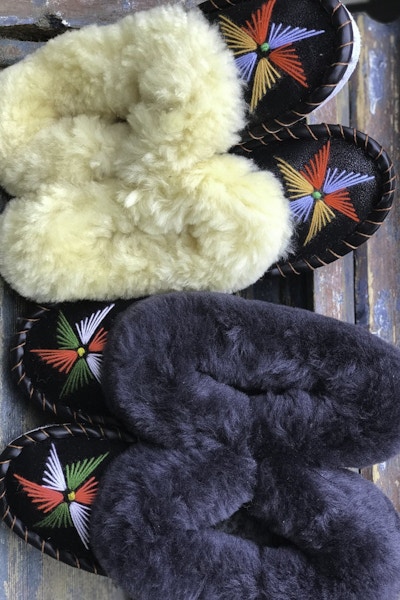 Forage Somerset Embroidered Sheepskin Slippers, £30