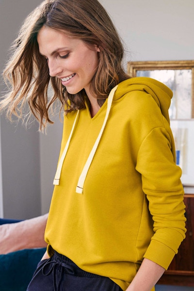 Jersey Lounge Hoodie, Saffron, £50 We, for one, are thrilled at the fashions bibles’ predictions that loungewear is here for the duration. This brightly coloured hoodie will cheer up a grey day.