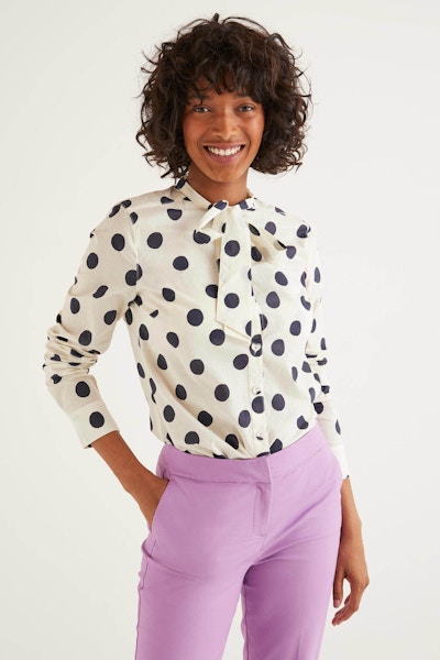 Keira Bow Neck Shirt, £55 Pussy bow, prim, polka dots: our three favourite Ps for the season.