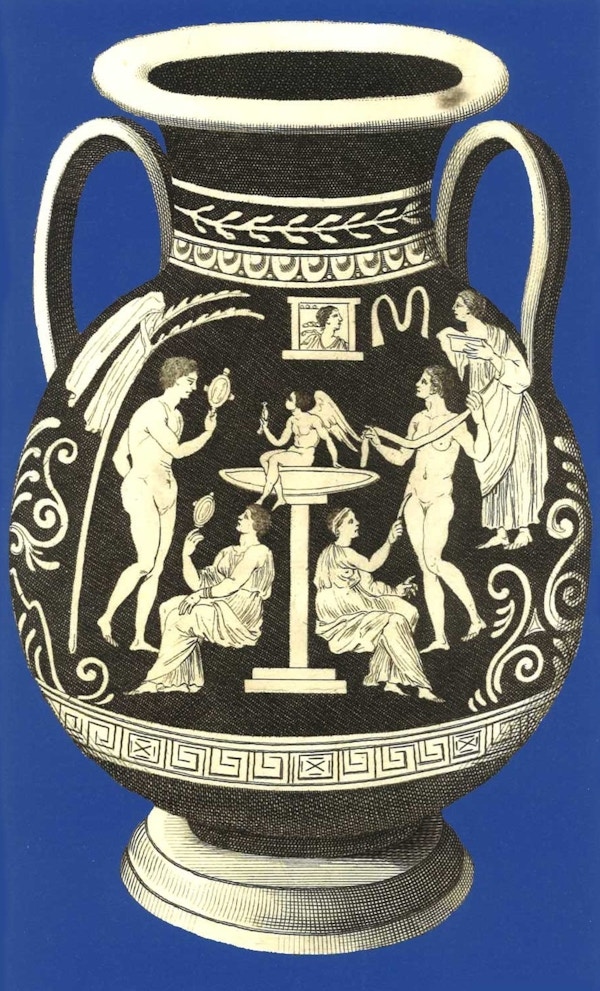 Ancient Greek Vase Print - Blue