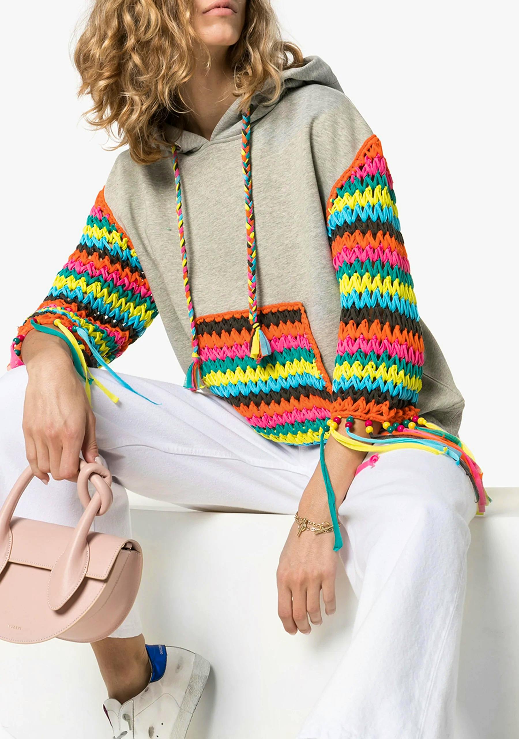 Mira Mikati Crochet Panel Cotton Hoodie, £415