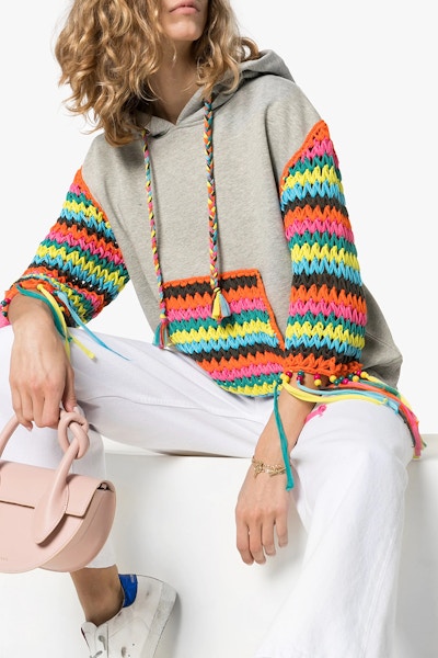 Mira Mikati Crochet Panel Cotton Hoodie, £415