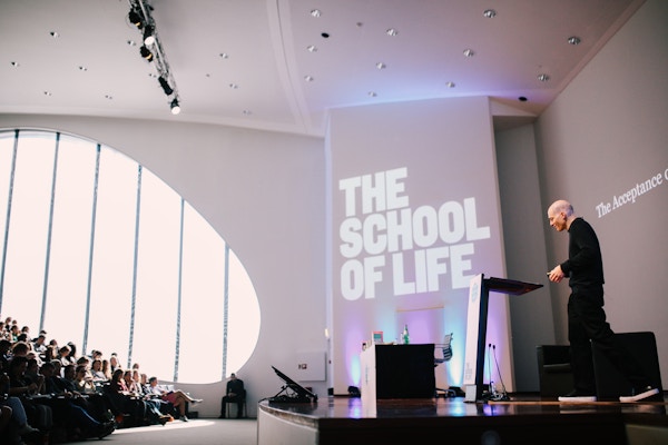 Alain de Botton giving a School of Life talk