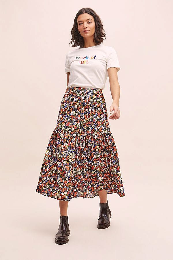 Anthropolgie Kachel Marjani Floral-Print Midi Skirt, £120