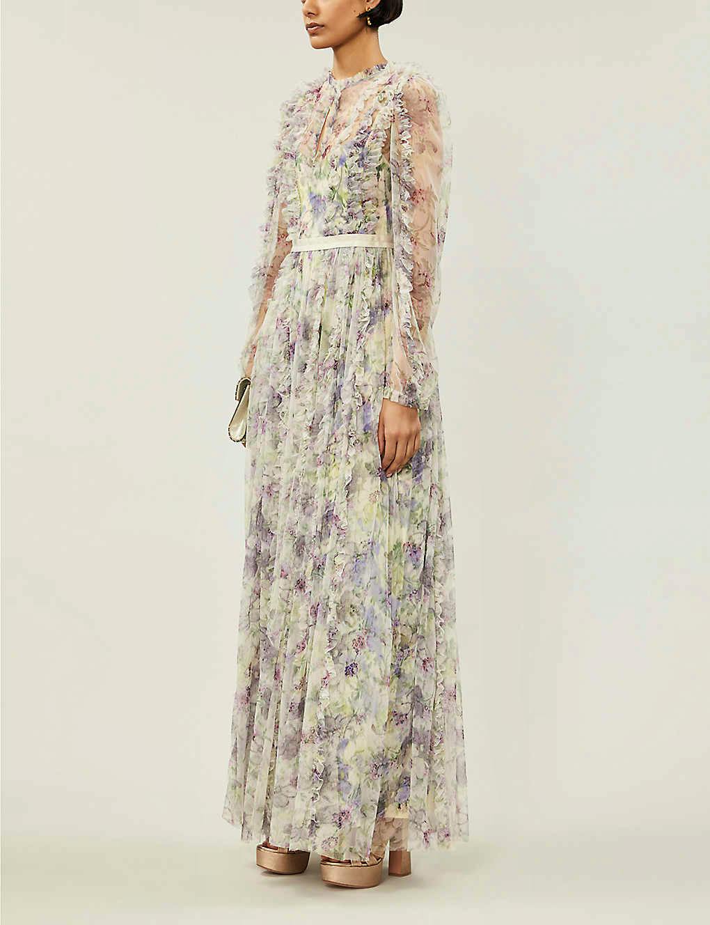 Needle & Thread Lilacs Garland floral-print ruffled tulle gown, £355