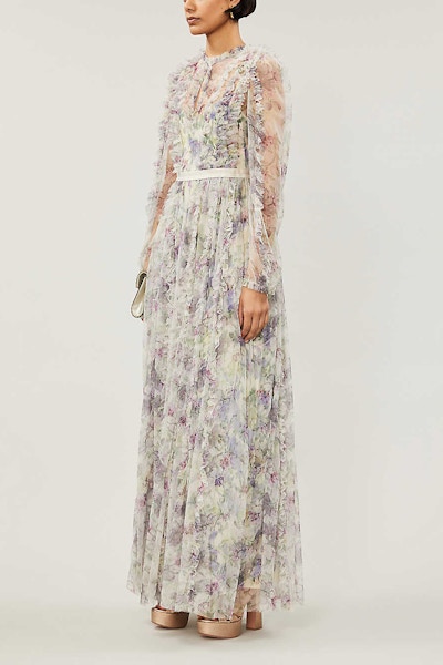 Needle & Thread Lilacs Garland floral-print ruffled tulle gown, £355