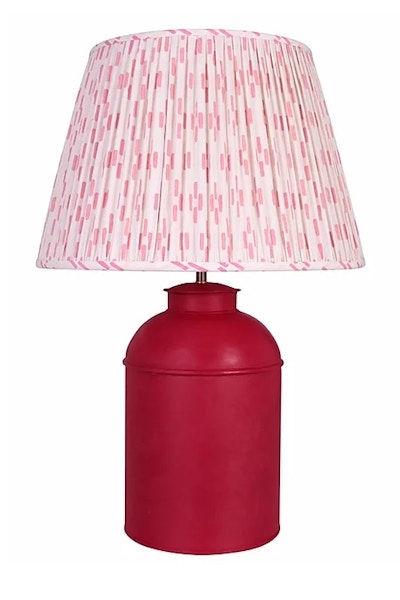 Molly Mahon Pleated Dash Pink Lampshade, £215
