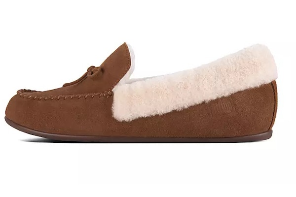 Clara, Shearling Suede Moccasin Slippers - £80 Thanks to their ergonomically shaped iQushion midsoles, combined with super soft shearling, we could very happily wear these slippers all day long, if permitted!