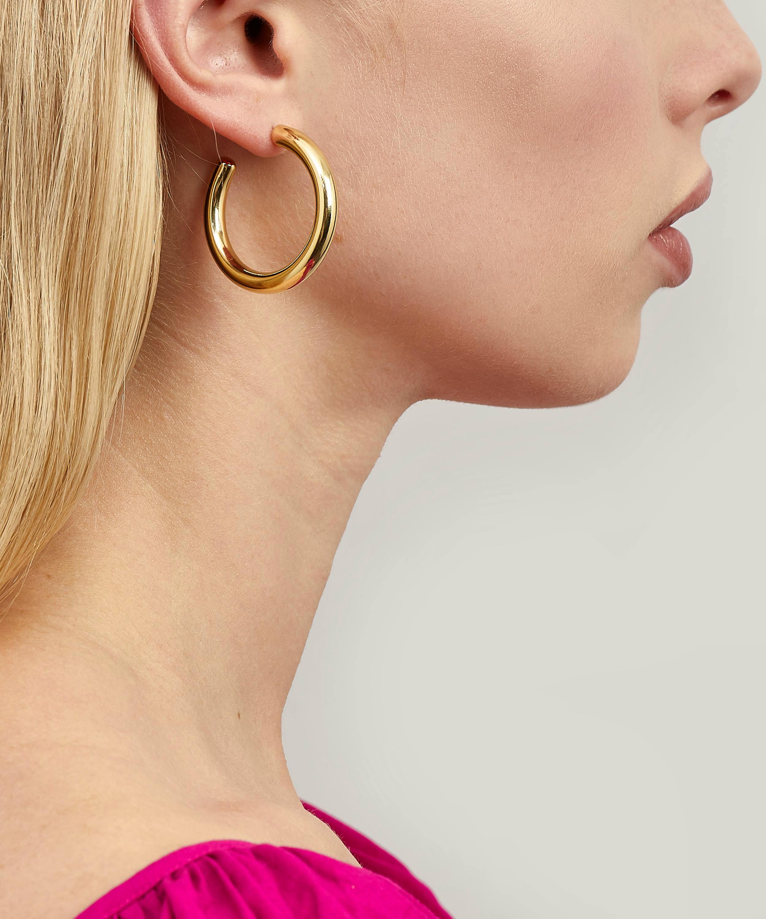 Liberty London Maria Black, Gold Hoop Plated Earrings, £140