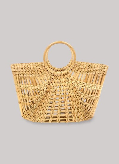 Beulah Iris, Bamboo Handle Basket Bag, £65