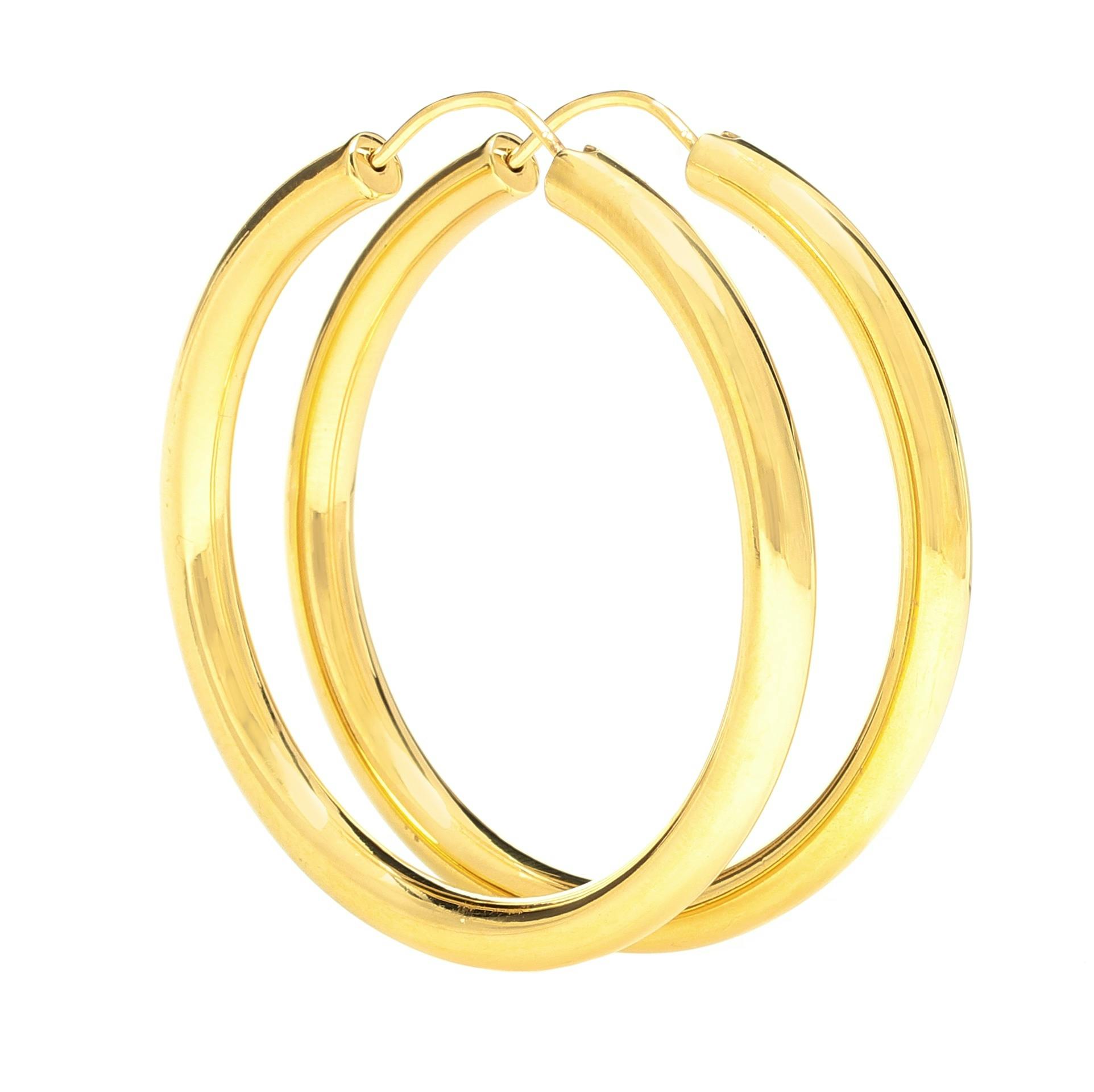 My Theresa Gypsy Large Gold Hoop Earrings, £141