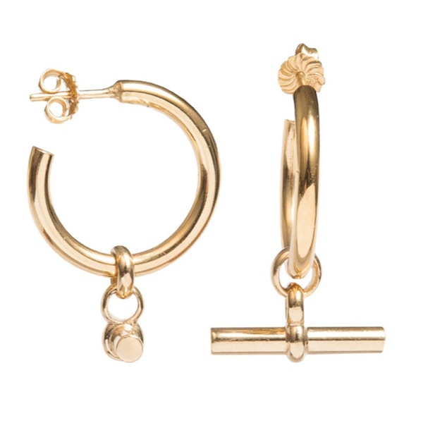 Cotton And Gems Gold Hoops by Tilly Sveaas, £125