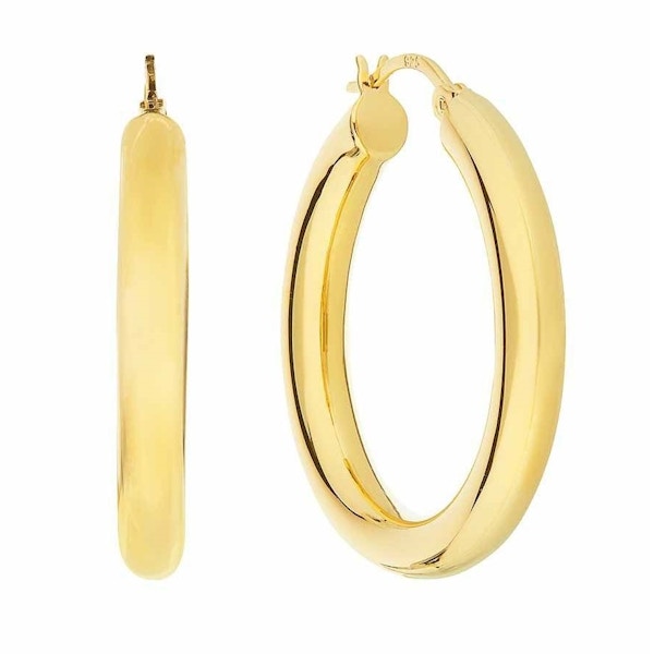 Cariee Elizabeth Gold Chunky Hoop Earrings, £125