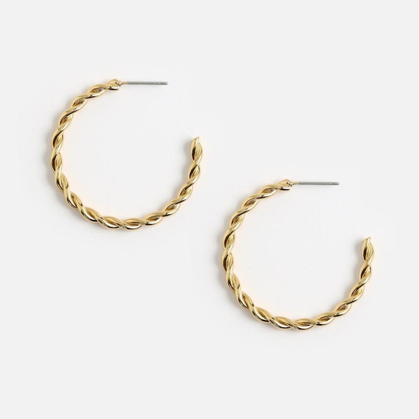 Orelia Chunky Twist Hoop Earrings, £25