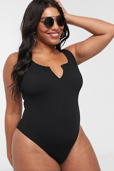 ASOS Curve Crinkle Notch Front Swimsuit, £26, now £20.80