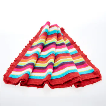 Fair Trade Cotton Baby Blanket Rainbow Stripes - £46.99