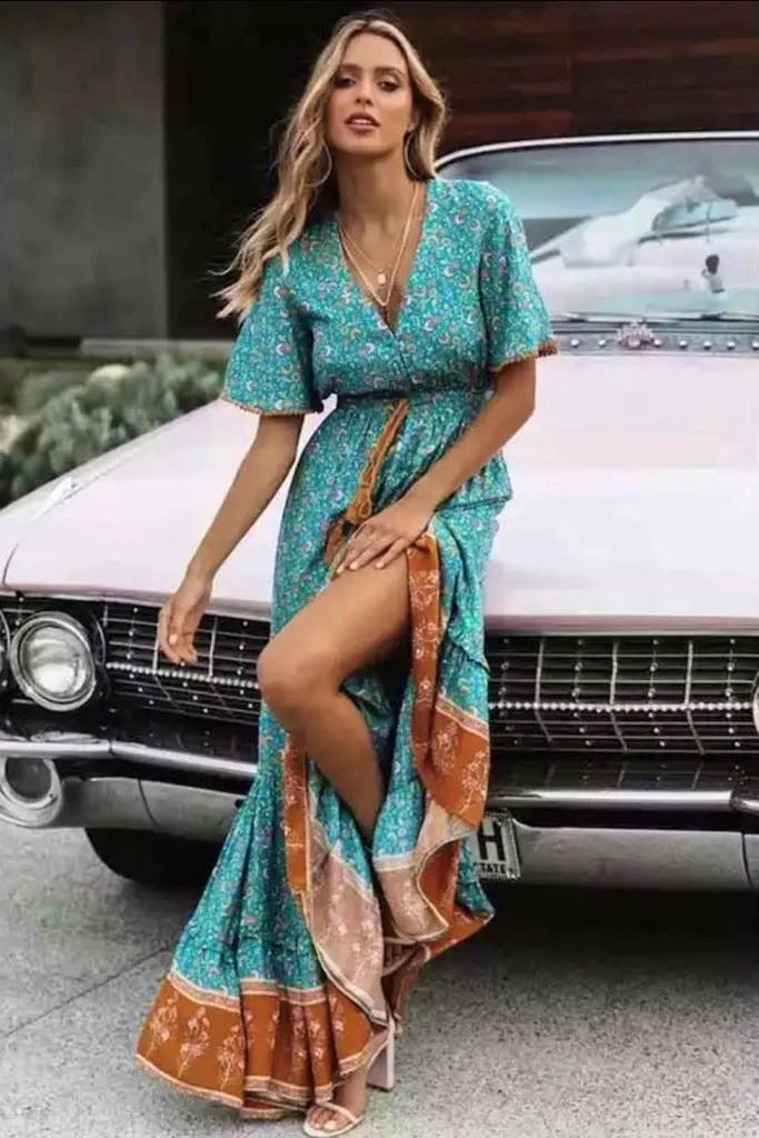 TLM Edit Emerald Green Boho Maxi Dress, £64