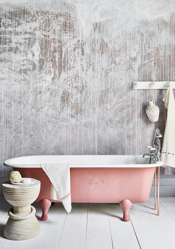 Annie Sloan - Bathroom - Chalk Paint In Scandinavian Pink, Country Grey, Old White