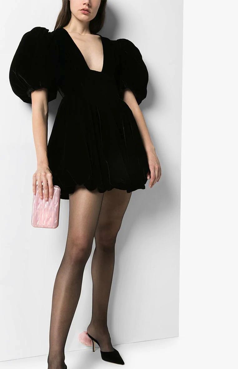 Far Fetch Leona Puff-Sleeve Velvet Dress By Khaite, £1,919