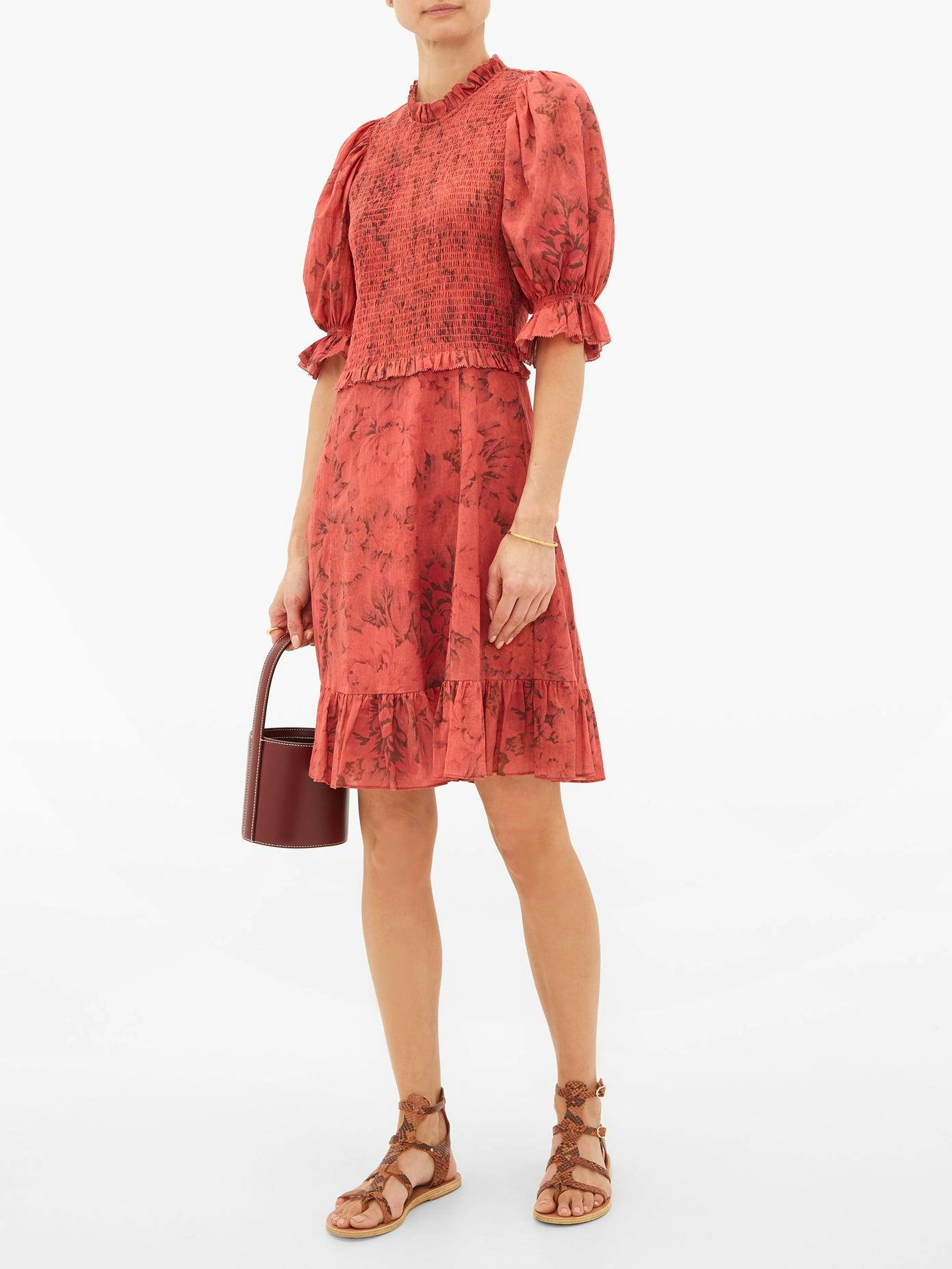 Matches Fashion Mimi Smocked Floral-Print Dress by SEA, £455