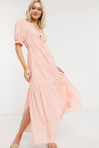 ASOS Cleobella Hannah Midi Dress With Embroidered In Peony, £126