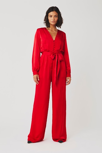Poppy Jumpsuit In Lipstick Red – NOW £97.50 – Ghost Pack a punch with this fantastically coloured jumpsuit. We would suggest tucking the gold chain of your YSL bag into the bag itself and wearing it as a clutch.