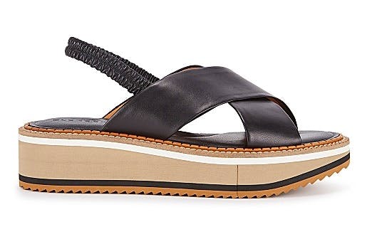 Harvey Nichols Clergerie Paris Freedom Black Flatfom Sandals, £390