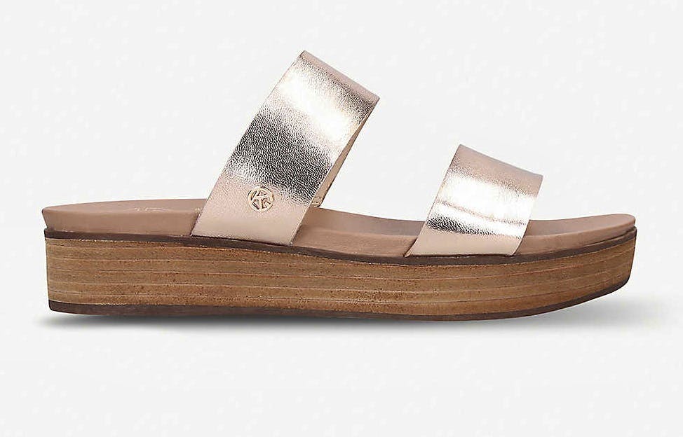 Selfridges KG Kurt Geiger Robby Metallic Faux-Leather Sandals, £69