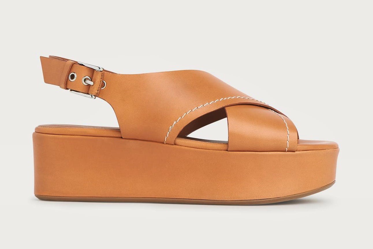 LK Bennett Sima Tan Leather FLatform Slingbacks, NOW £187