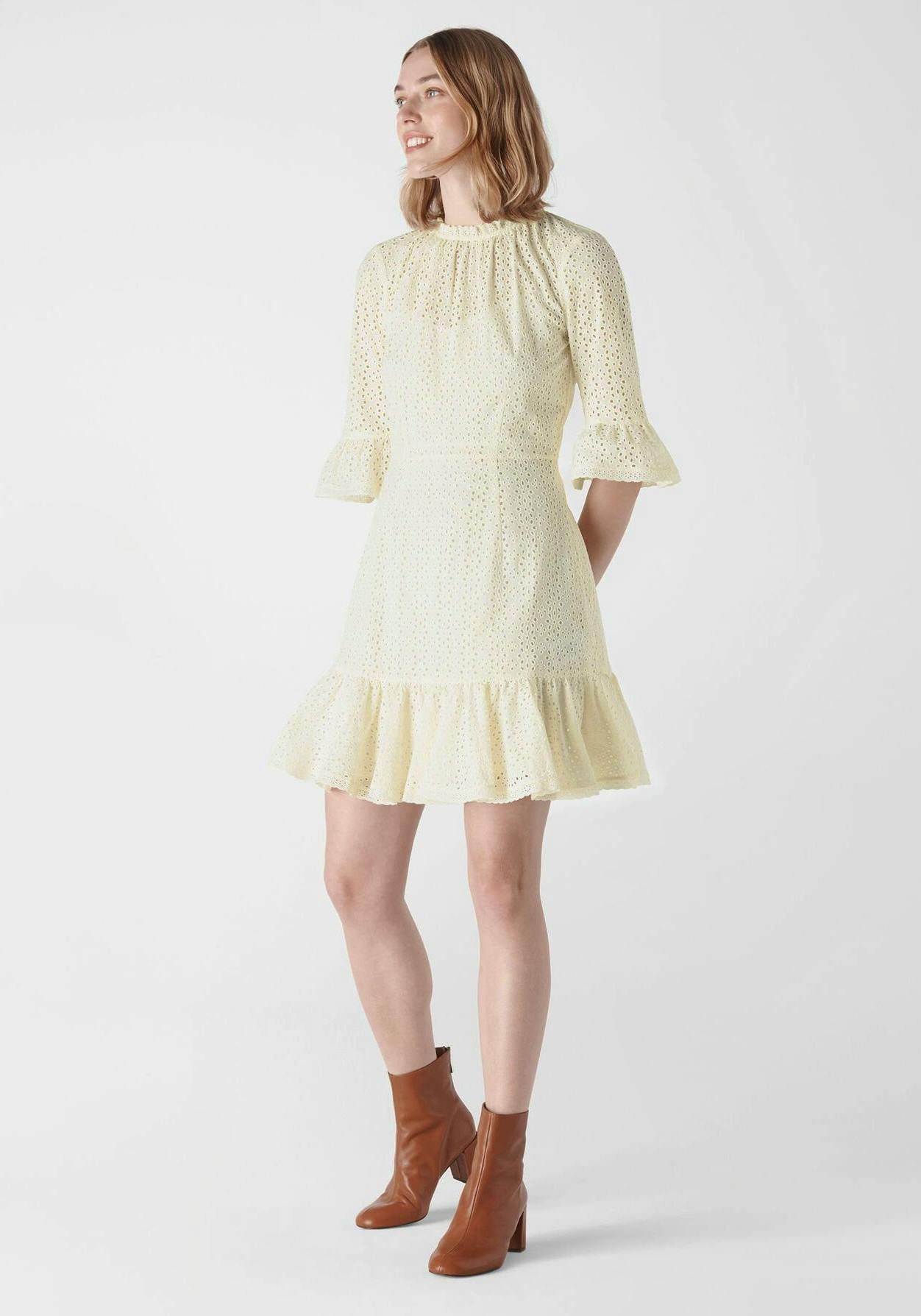 Whistles Augustina Broderie Dress, NOW £111.75