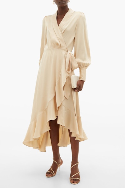 Matches Fashion Zimmermann Super Eight Silk Wrap Midi Dress, £530
