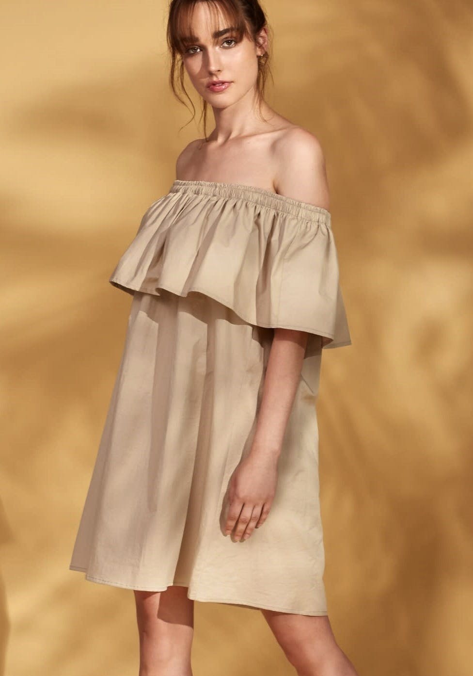 Wolf and Badger Carmen Beige Mini Dress, £180