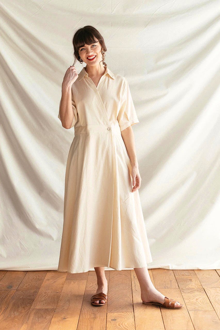 Olive Clothing Marianne Wrap Dress, Forsythia, £109