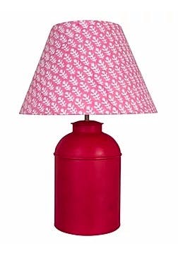 Molly Mahon Flat Bagru Pink Lampshade, £175