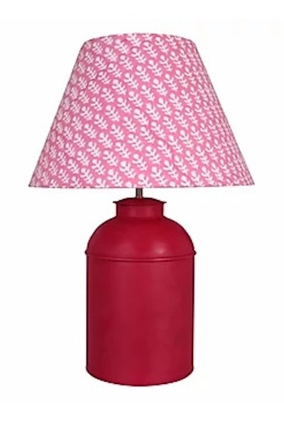 Molly Mahon Flat Bagru Pink Lampshade, £175